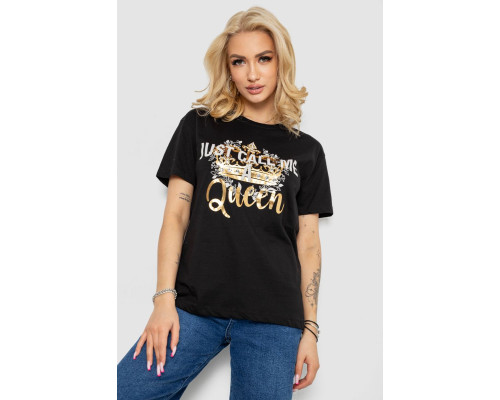 Футболка женская, цвет черный, 244R4612