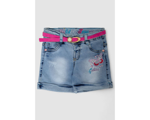 Шорти джинсові для дівчинки, колір темно-блакитний, 247R1209