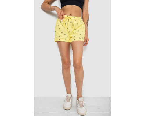 Шорты женские с принтом, цвет желтый, 238R7164