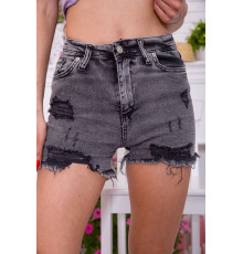 Джинсові жіночі шорти, сірого кольору рвані, 164R523