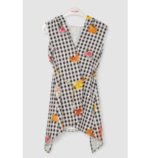 Кардиган в комплекті з лонгслів для дівчаток, колір чорно-молочний, 247R1001