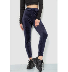 Спорт штани жіночі велюрові, колір темно-синій, 244R5571