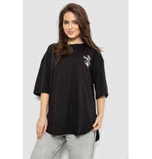 Футболка жіноча з принтом, колір чорний, 244R2030