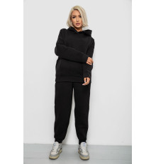 Спортивний костюм жіночий на флісі, колір чорний, 247R2012