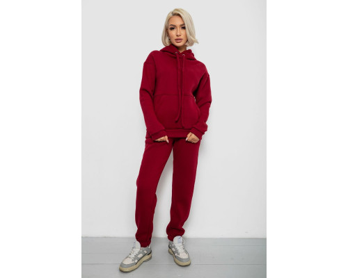 Спортивний костюм жіночий на флісі, колір бордовий, 247R2039