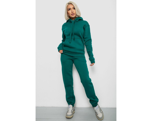 Спортивний костюм жіночий на флісі, колір смарагдовий, 247R2039