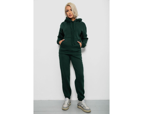Спортивний костюм жіночий на флісі, колір темно-зелений, 247R2039