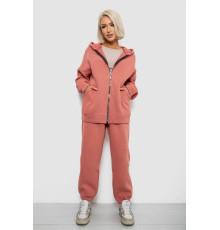 Спортивний костюм жіночий на флісі, колір пудровий, 247R1058K