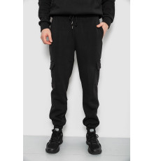 Спортивні штани чоловічі на флісі, колір чорний, 129RA9997