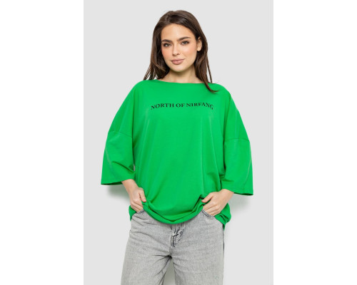 Футболка жіноча з принтом, колір зелений, 244R3013