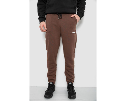 Спортивні штани чоловічі на флісі, колір коричневий, 129RA9998