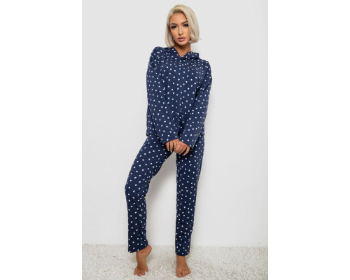 Костюм жіночий домашній з принтом, колір синьо-білий, 257R1115