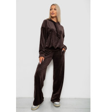 Спортивний костюм жіночий велюровий, колір шоколадний, 241R2001-20