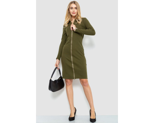 Сукня на блискавці, колір хакі, 204R3059