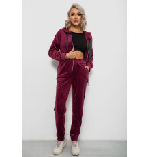 Спортивний костюм жіночий велюровий, колір бордовий, 257R4119 Спортивний костюм жіночий велюровий, колір бордовий, 257R4119