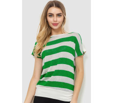 Кофта жіноча в смужку, колір біло-зелений, 244R0262