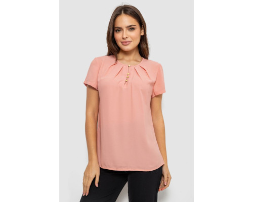 Блуза однотонная, цвет пудровый, 230R112