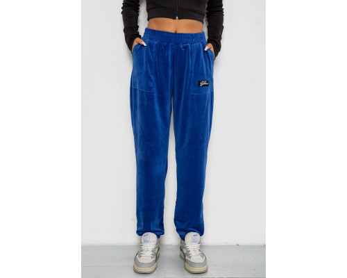 Спортивні штани велюрові жіночі, колір електрик, 238R58649-1