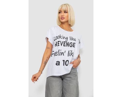 Футболка жіноча з принтом, колір білий, 244R3013-5