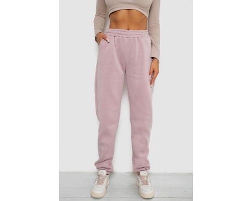 Спортивні штани жіночі на флісі, колір пудровий, 238R58671