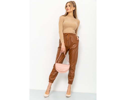 Лосини жіночі на флісі, колір коричневий, 164R150