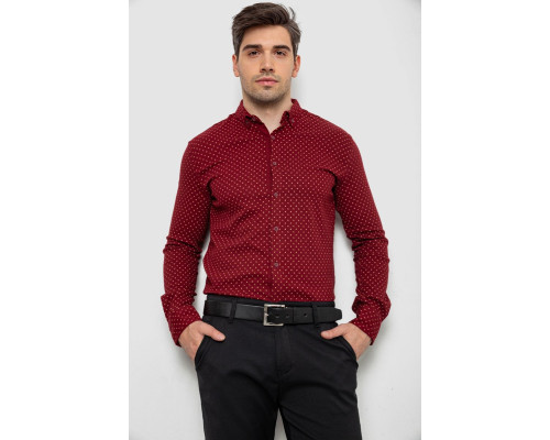 Сорочка чоловіча з принтом, колір бордовий, 214R7365