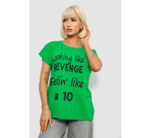Футболка женская с принтом, цвет зеленый, 244R3013-5