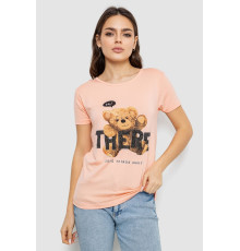 Футболка жіноча з принтом, колір персиковий, 244R509