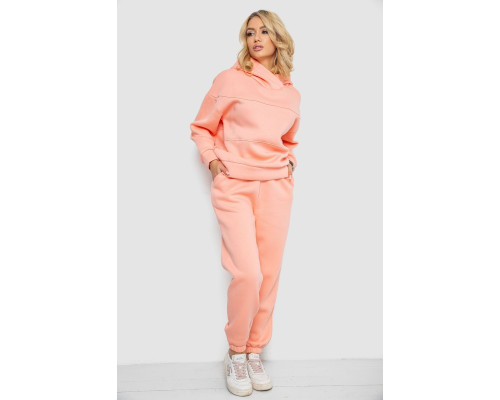 Спортивний костюм жіночий на флісі, колір персиковий, 247R10765