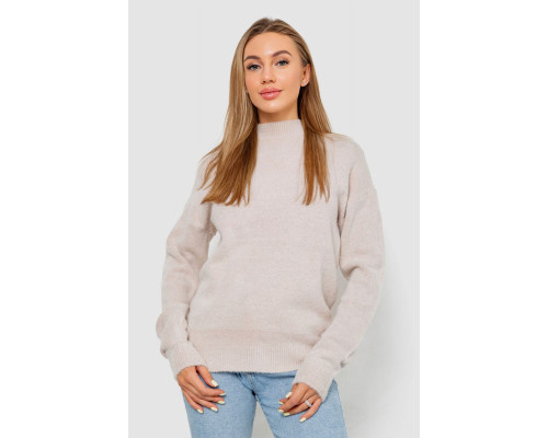 Свитер женский шерстяной, цвет светло-бежевый, 244R0390