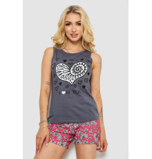 Пижама женская с принтом, цвет серый, 243R24513