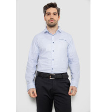 Сорочка чоловіча однотонна з принтом, колір білий, 186R2011