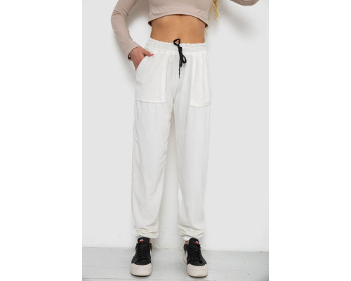 Штани жіночі велюрові, колір молочний, 238R58168