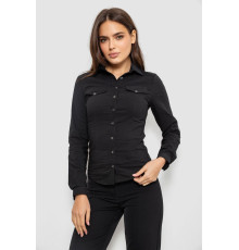 Рубашка женская однотонная, цвет черный, 230R068