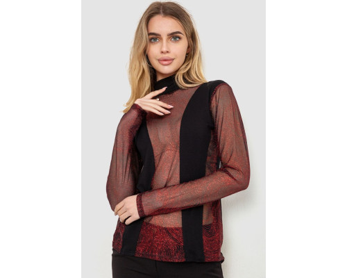 Гольф жіночий ошатний, колір чорно-червоний, 186R109