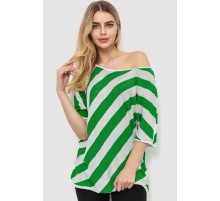 Кофта женская в полоску, цвет бело-зеленый, 244R0263