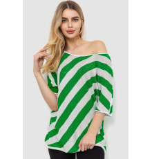Жіноча кофта в смужку, колір біло-зелений, 244R0263