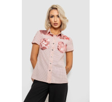 Блуза в горошек с принтом, цвет персиковый, 230R7215