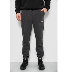 Спортивные штаны мужские на флисе, цвет грифельный, 129RA9998