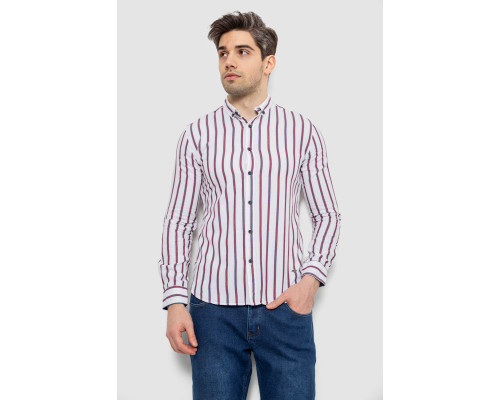 Сорочка чоловіча в смужку, колір білий, 186R2089