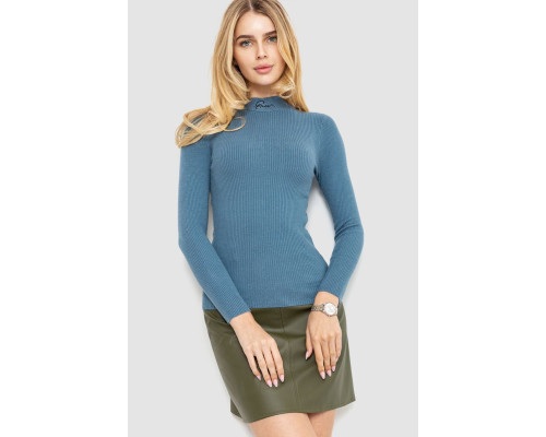 Водолазка трикотажна жіноча, колір джинс, 204R035