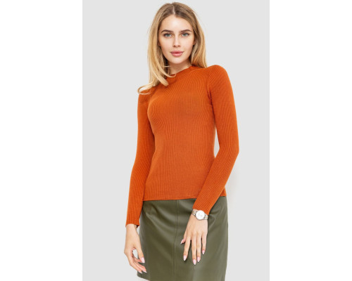 Водолазка жіноча однотонна, колір теракотовий, 204R019