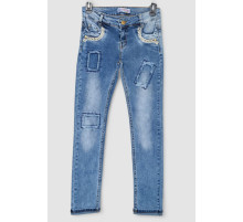 Джинсы для девочек, цвет синий, 247R3809