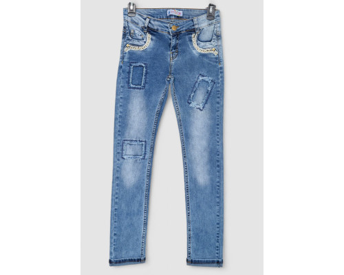 Джинсы для девочек, цвет синий, 247R3809