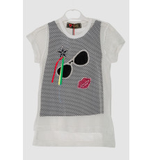 Костюм для дівчаток ошатний, колір біло-чорний, 247R286