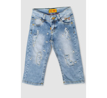 Капрі джинсові для дівчаток, колір блакитний, 247R2606