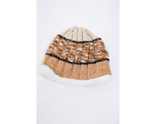 Дитяча шапка, бежево-коричневого кольору, з вовни, 167R7777