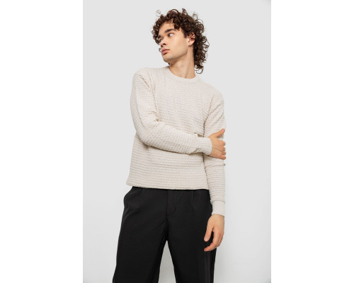 Свитер мужской однотонный, цвет молочный, 161R1040