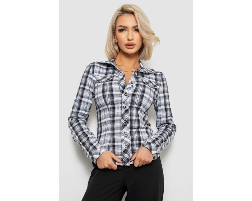 Рубашка женская в полоску, цвет черно-белый, 230R064-2