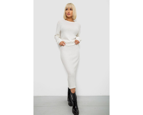 Костюм жіночий повсякденний, колір молочний, 257R130